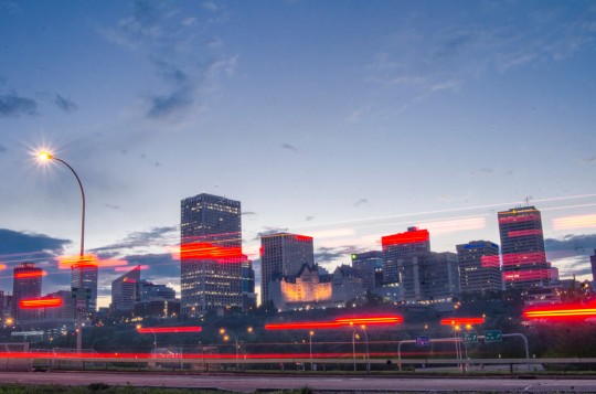Edmonton Skyline Night Cityscape