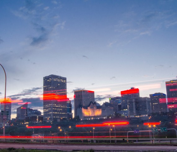 Edmonton Skyline Night Cityscape
